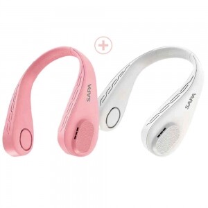 싸파 넥밴드 휴대용 선풍기 1+1 화이트,핑크 세트